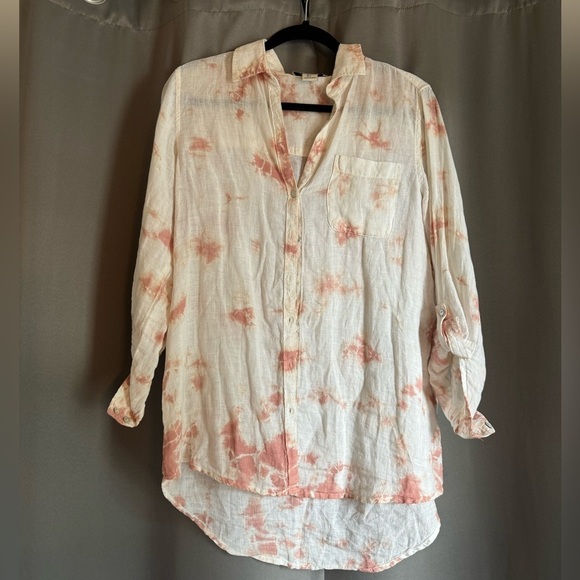 Tiedye Button Down Shirt w/ Cuffs - Picture 1 of 3